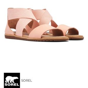 Sorel Ella Sandal, 8.5, pink / tonic melon. Good used condition.